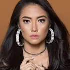 Женские серьги-кольца со сверкающими Стразы JIJIAWENHUA, эффектные ювелирные украшения для вечевечерние