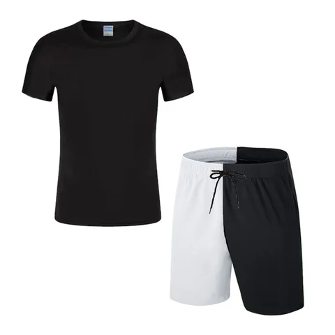 Футболки из 100% полиэстера, спортивный костюм, быстросохнущая Женская Спортивная одежда для бега, летние шорты с коротким рукавом, комплект из 2 предметов