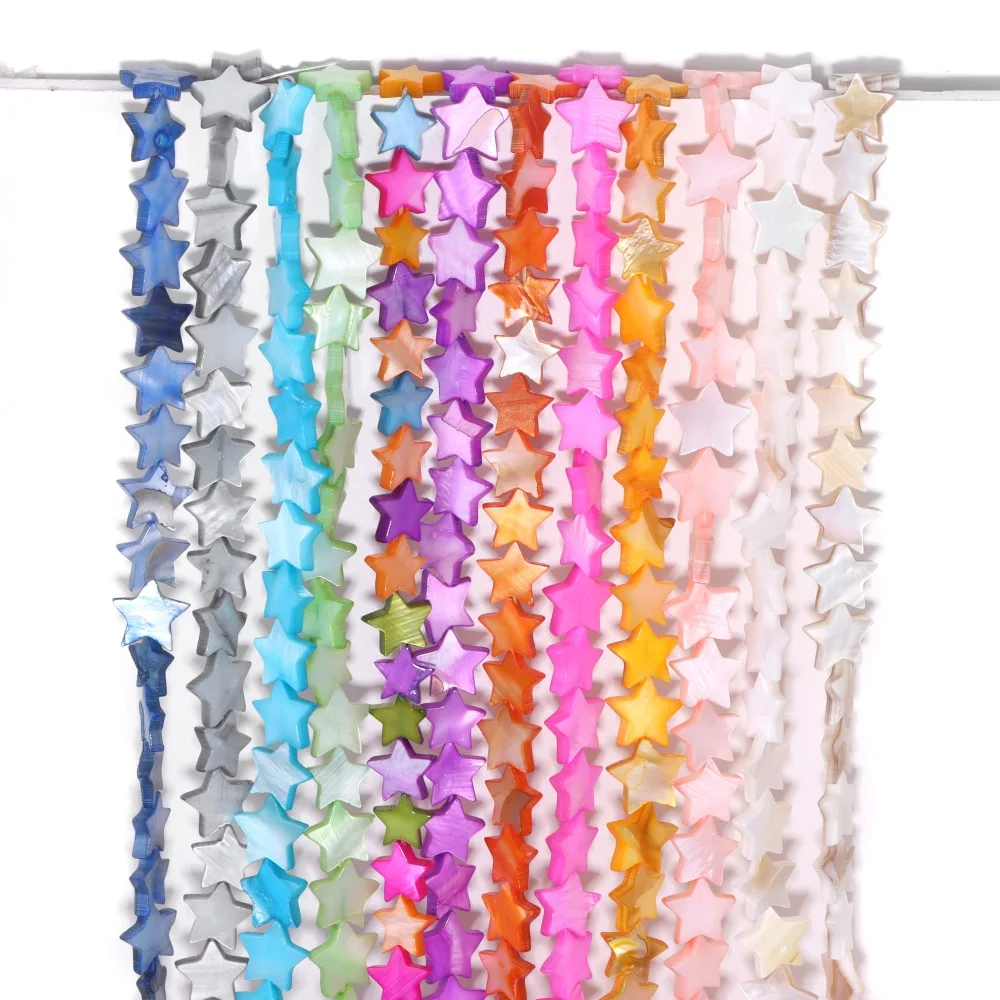 6 8 10 12mm Colorful Dyeing Flat Beas Shell Star Pearl Spacer Beads For Jewelry DIY Handmade Bracelet Necklace Accessori - купить по