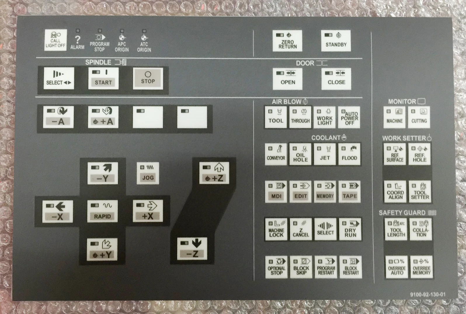 

9100-92-130-01 Keyboard panel Operation Control panel Button film Hand control box film for Hitachi CNC Lathe Machining