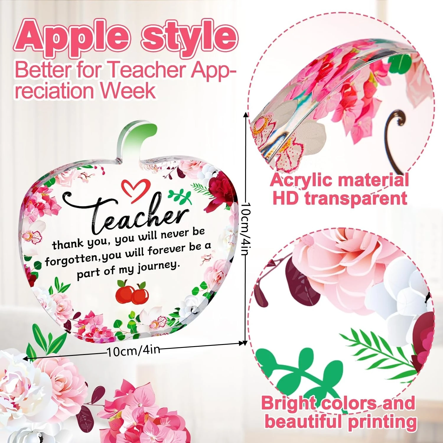 Подарки eacher Для женщин-акриловый декор в форме яблока спасибо за Выпускной для