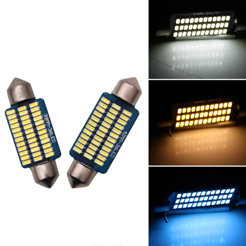 

20pcs C5w C10w 6000k Festoon Car Led Light 31mm 36mm 39mm 42mm Interior Reading Lamp For Auto Dome Bulb 12v Warm White ICE Blue