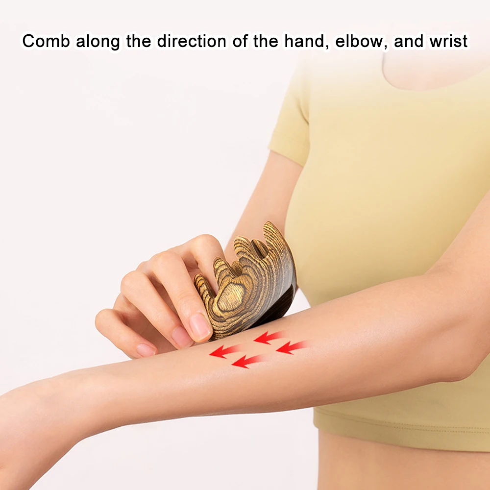 1 шт. ручная Массажная расческа деревянная для массажа волос с широкими зубьями