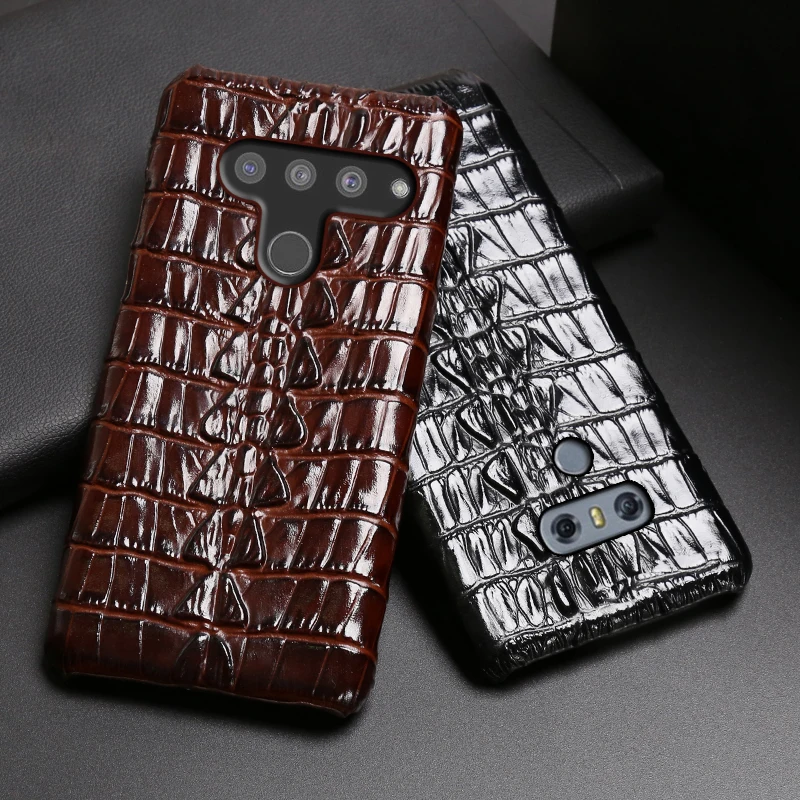 

Leather Crocodile tail phone Case For LG G4 G5 G6 G7 G8Thinq G7 Fit Stylo 7 6 5 4 3 V60 ThinQ v50s v40 v30 v20 Back cover cases