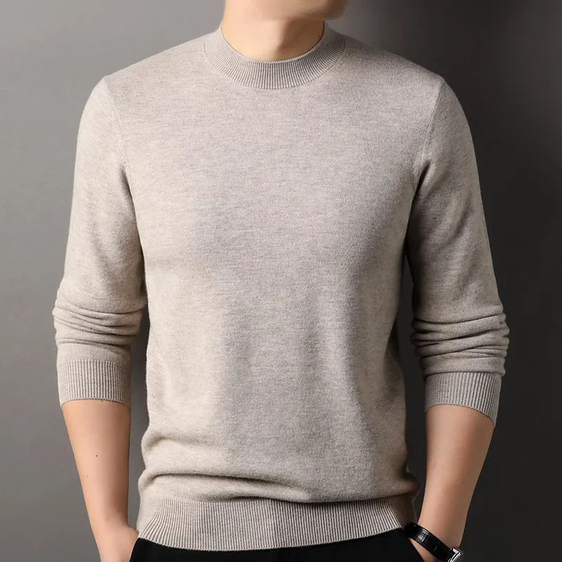 Men's Sweater Spring And Autumn Knit Pullover O-neck Collar Sweaters Solid Color Long Sleeves Clothes Base