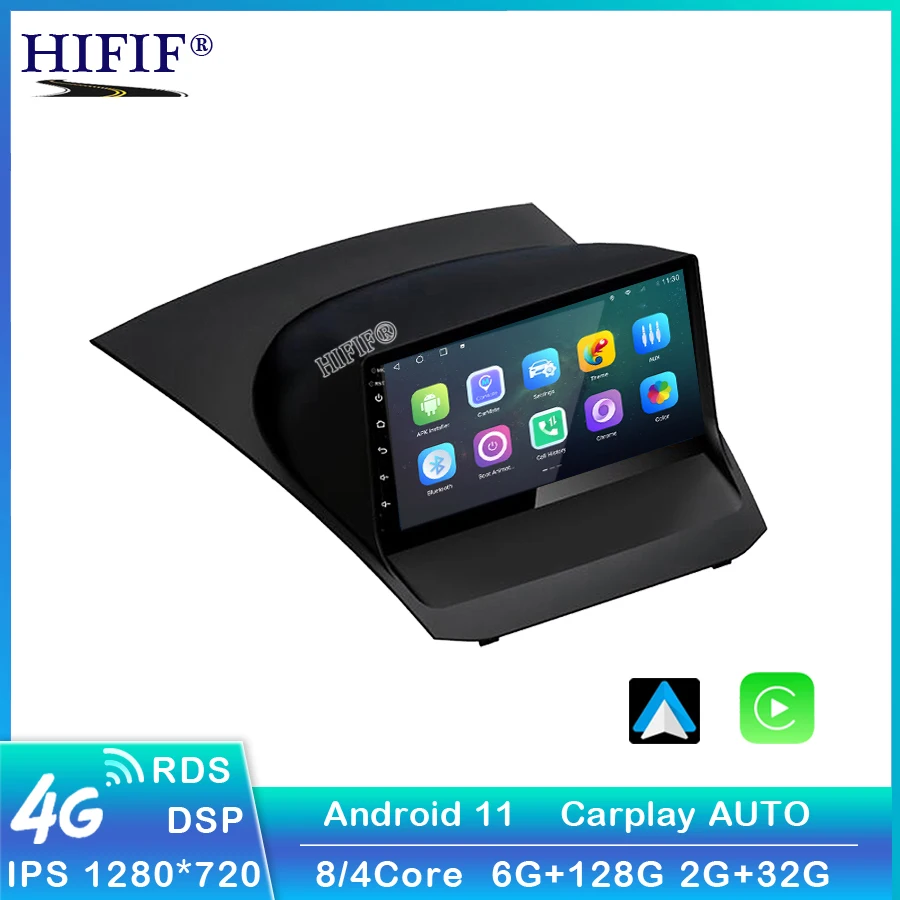 Автомагнитола для Ford Fiesta 2009-2017 Android 11 2 Din 9 дюймов мультимедиа стерео Carplay