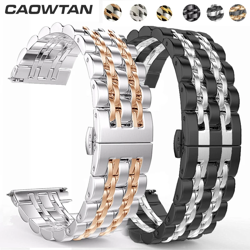 22mm 20mm Band for Samsung Galaxy Watch 3 41 45mm Gear S3 46mm 42mm Active2 40 44mm Stainless Steel Strap for Amazift BIP 2 GTR