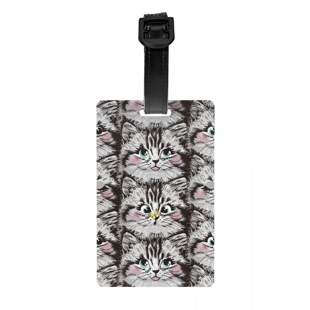 

Cats Luggage Tags Suitcase Silicon Travel Accessories Kitten Face Portable Label Case Tags Name ID Address Baggage Tag Gifts
