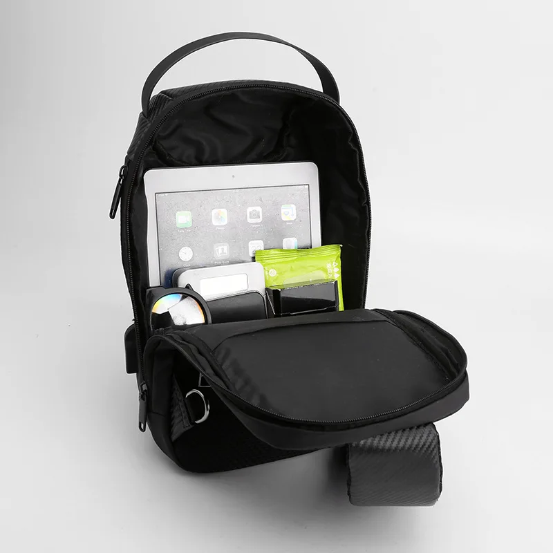 Sling Fashion  Chest Bag New Ani-thief Men Crossbody Bag Waterproof Shoulder Bags USB Charging Short Trip For Male Travel Pack