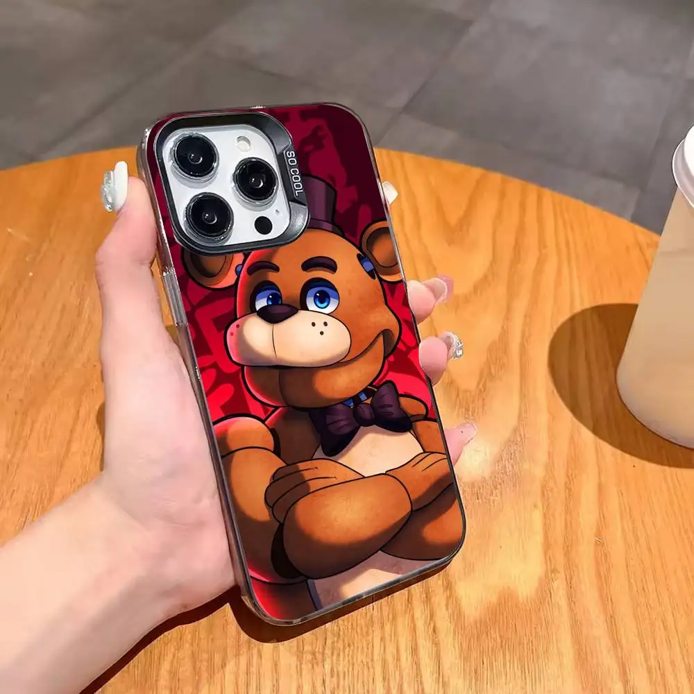 Фото Чехол для телефона Five Nights At F-Freddys Fnaf для iPhone 17,16,15,14,13,12,11 Plus, Pro Max, XS, цветной посеребренный внутренний чехол №4