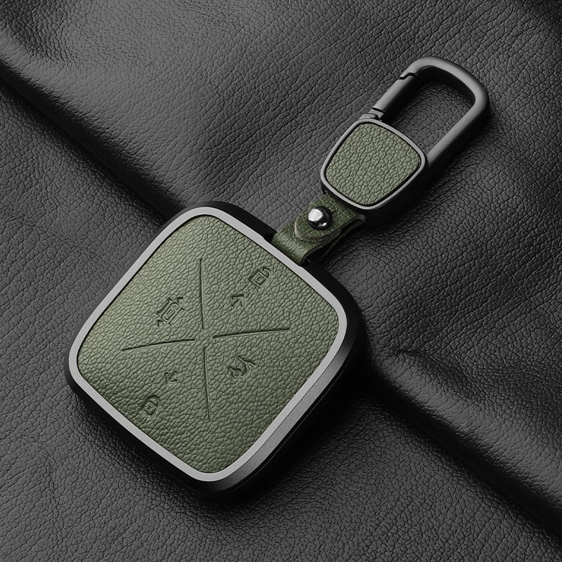 

Металлический и кожаный 4-кнопочный автомобильный чехол для Zeekr X 001 009 2022 2023