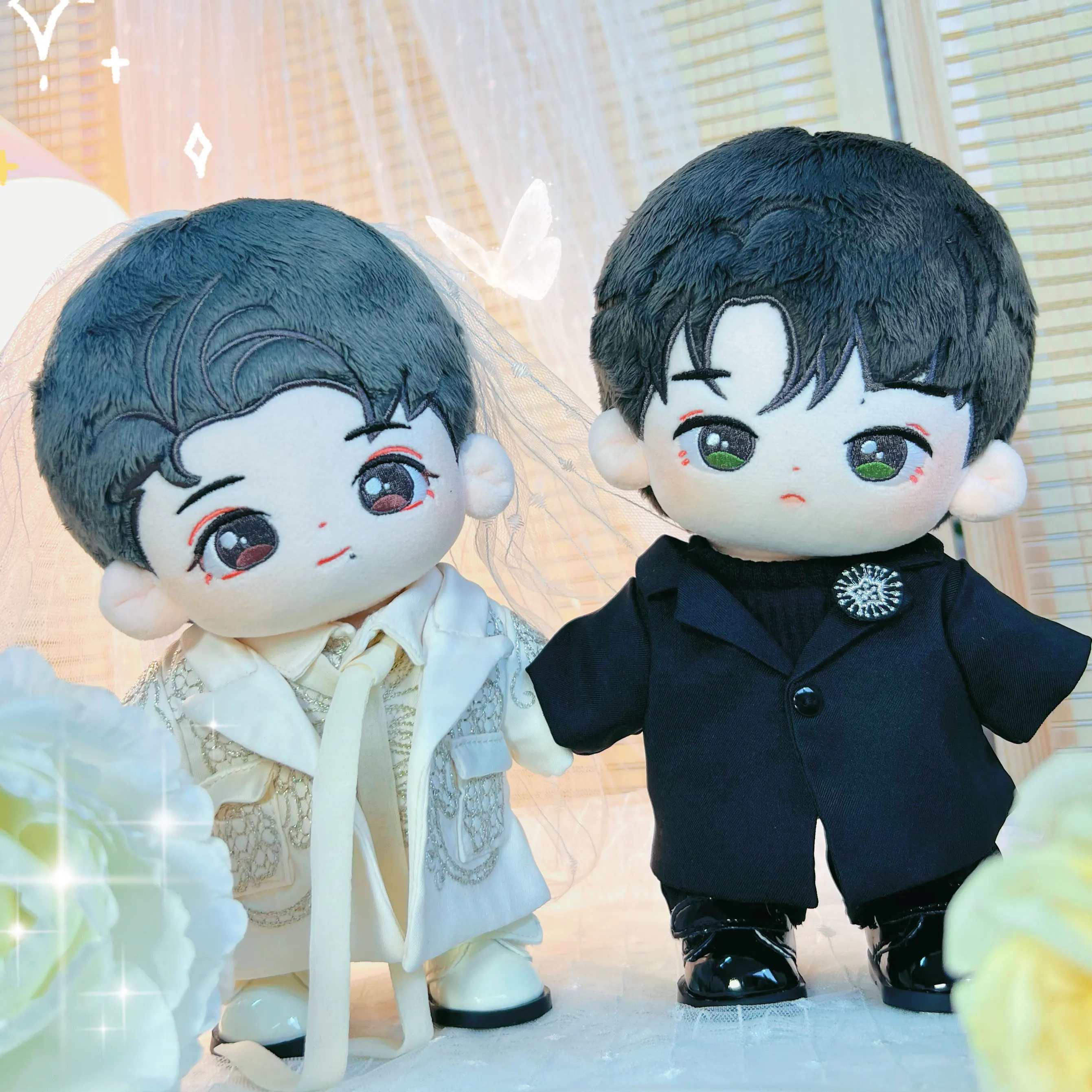 

Набивные игрушки ручной работы idol star Xiao Zhan для куклы 20 см-40 см белый черный наряд костюм косплей милые плюшевые игрушки в подарок