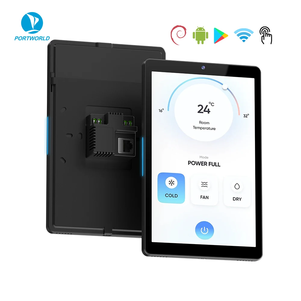 Фото Умный Wi-Fi монитор качества воздуха Heiman Home с сенсорным экраном 8 дюймов IPS, ОС Android и датчиком CO2 для решений умного дома №3