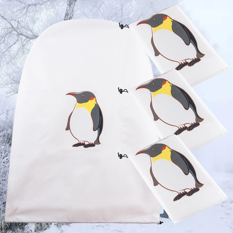 

Non Woven Fabric Plant Cover Freeze Protection with Drawstring and Cute Print Holiday Decoration for Cold Weather TSL1