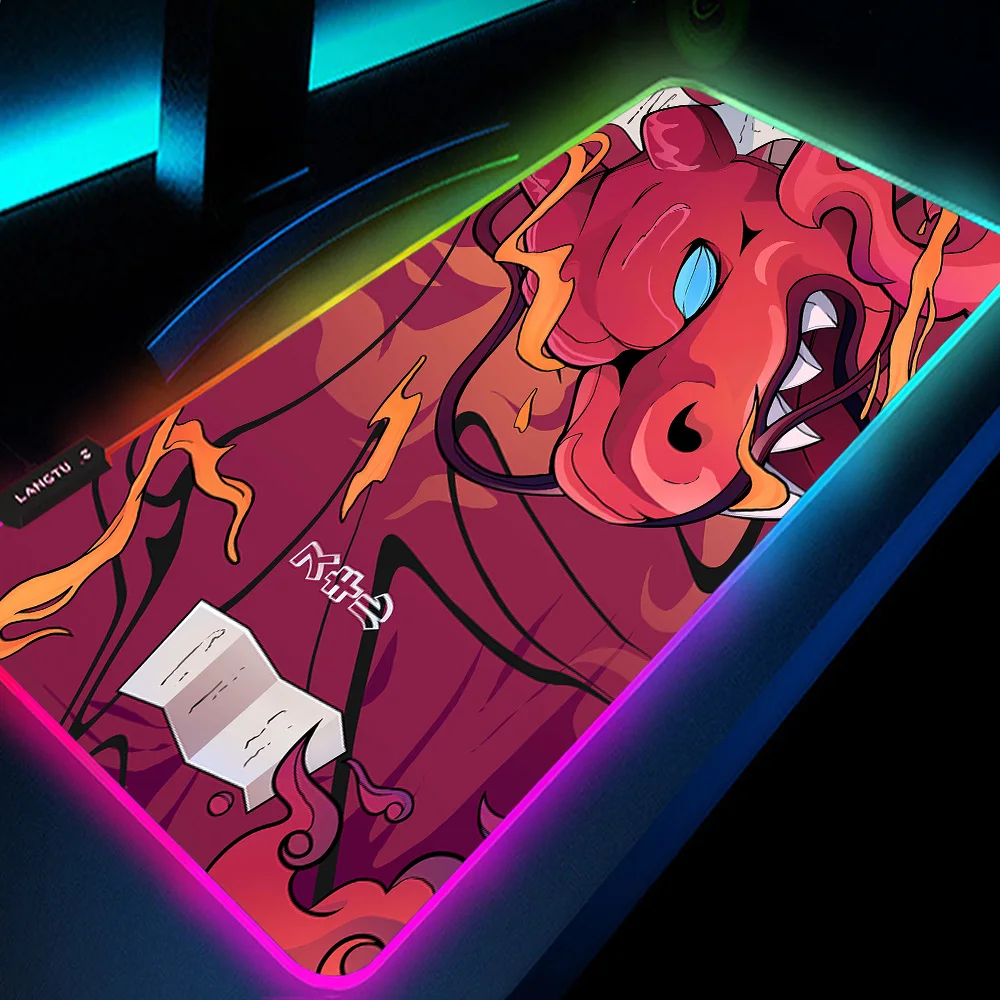 

Longteng Mouse Pad Dragon Creativity Setup Gamer LED Mouse Pads Mouse Pad with RGB Keyboard Pad Deskmat Luminous Mouse Mats Red