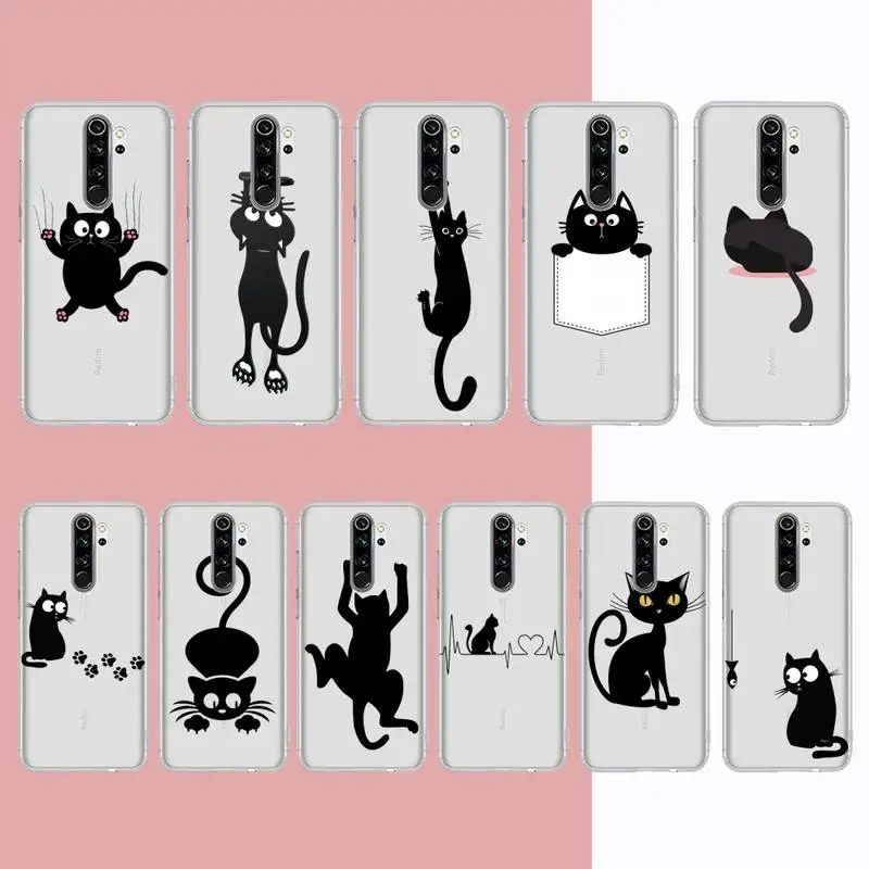 

MaiYaCa Cute black cat Phone Case for Samsung S20 ULTRA S30 for Redmi 8 for Xiaomi Note10 for Huawei Y6 Y5 cover