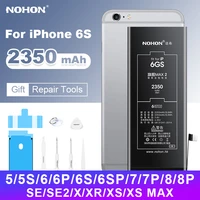 nohon for iphone 6s battery for iphone 7 8 plus x xr xs replacement bateria for iphone 5 5s se 6sp 7p 8p