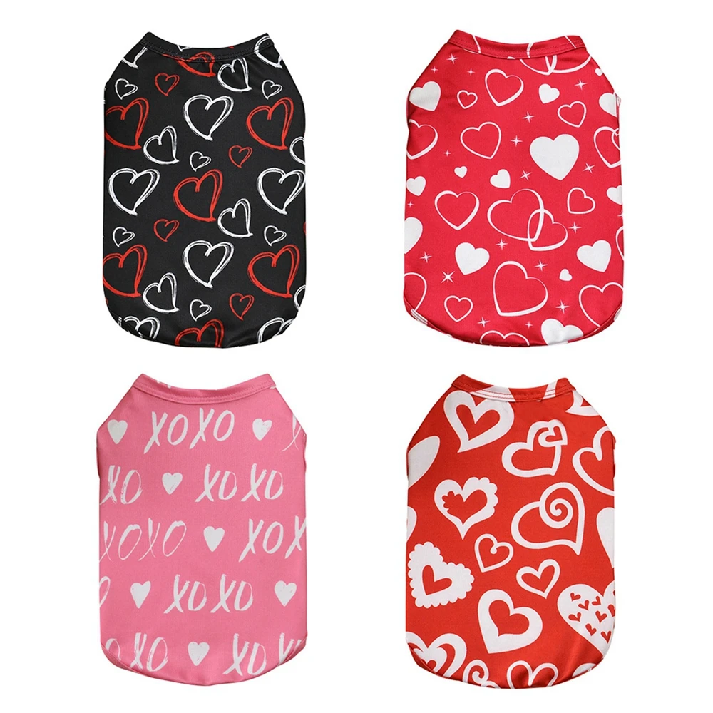 

Dog T-Shirts Love Hearts Dogs Clothes Romantic Lovely Doggy Clothes Puppy Pet Vest Puppy Costume Ropade Perro