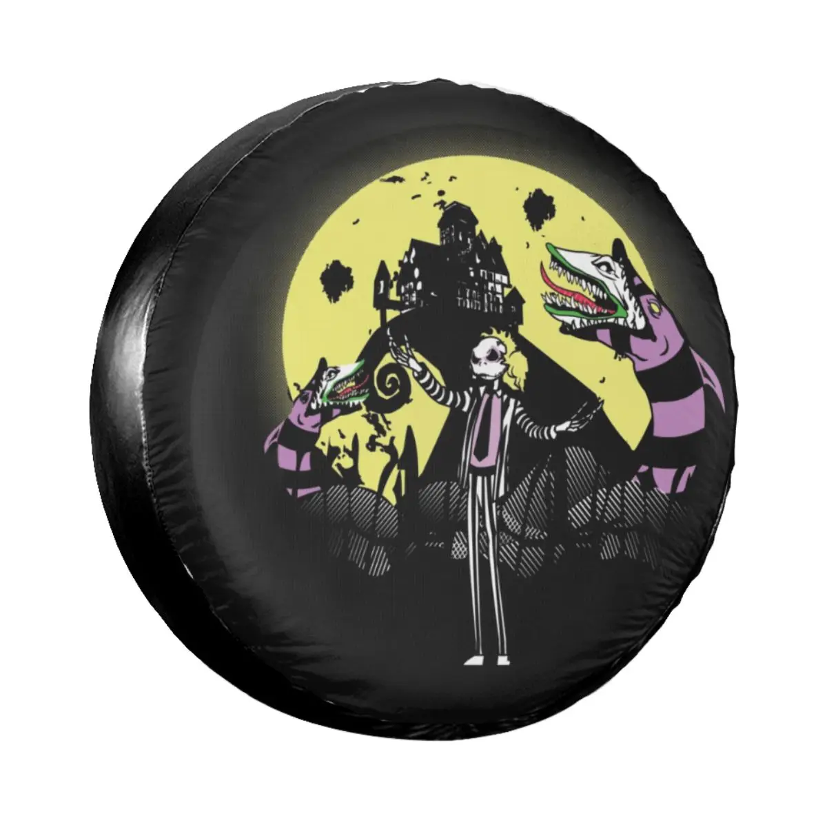 

Bettlejack Revisited Spare Tire Cover for Jeep Mitsubishi Pajero Tim Burton Beetlejuice Car Wheel Protectors 14" 15" 16" 17"