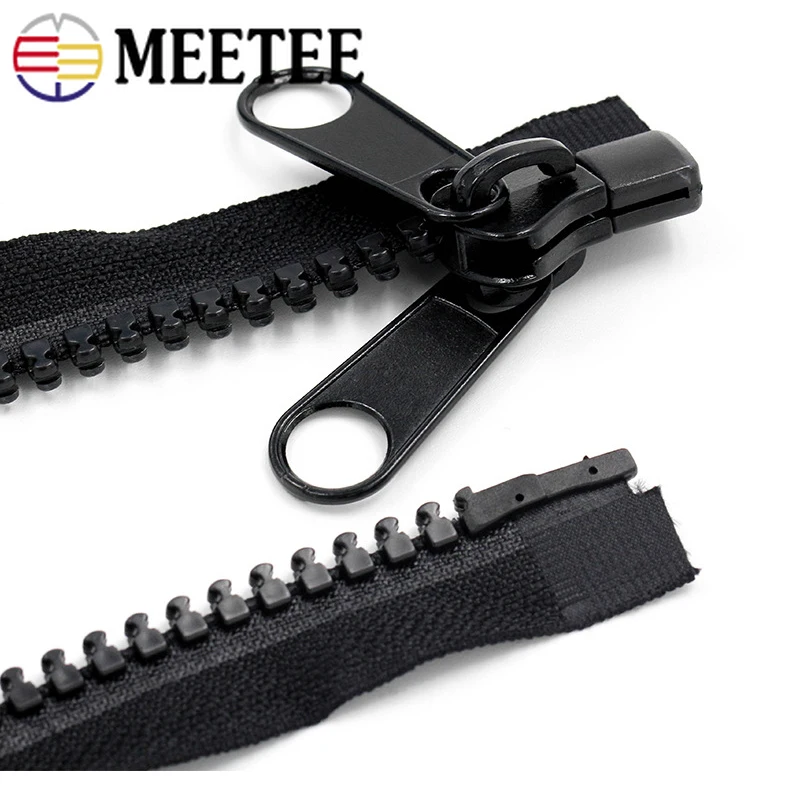 Meetee 60-400cm 10# Resin Zippers Open-end Single Double Sided Slider Zipper for Sleeping Bags Tent Long Zip Sewing Accessories images - 6