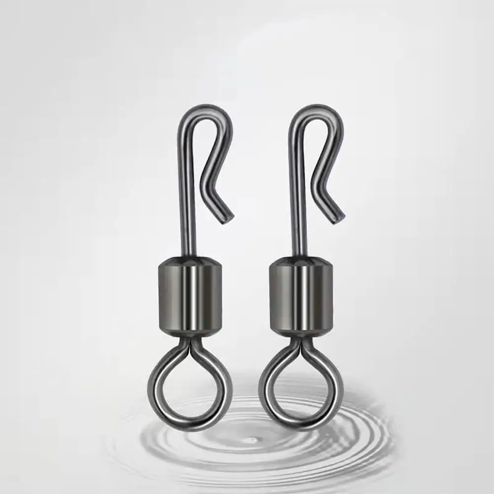 

100pcs Fishing Connector Bearing Swivel Q-shaped Quick Change Swivels Fishing Tackle Accessories For Carp Fish Drop Shipping