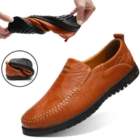 genuine leather mens casual shoes brand luxury shoes mens rowing black brown driving shoes spring autumn one foot single shoes