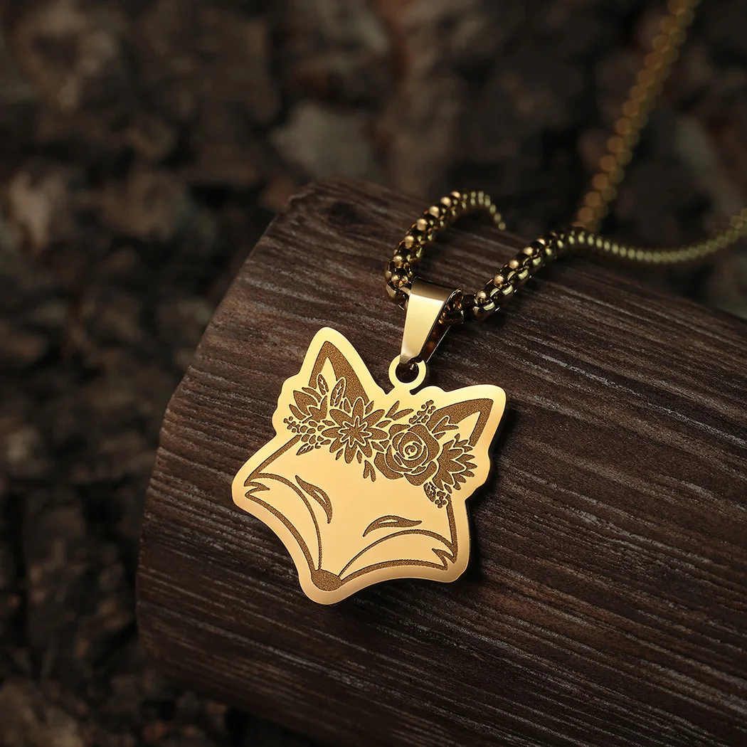 Женское Ожерелье Изысканная лиса филигранная Цветочная цепочка из нержавеющей