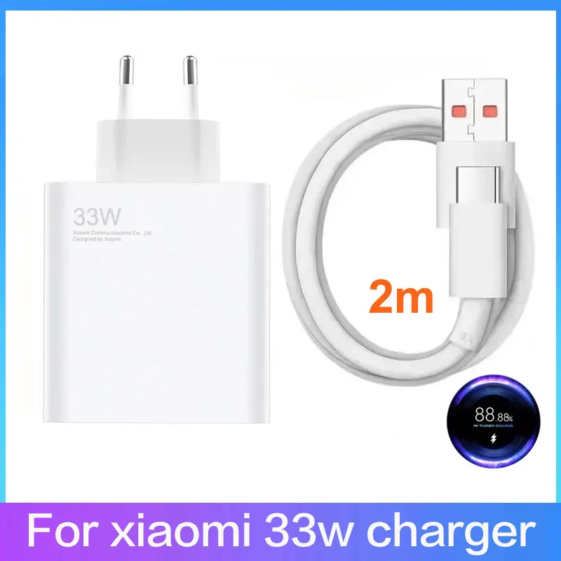 

POCO X4 X5 pro Pro 5G charger For xiaomi 33W EU fast turbo charge Type C cable Redmi Note 11/ 11s/11 Pro/ 11E Pro Mi 6/ 6 Plus