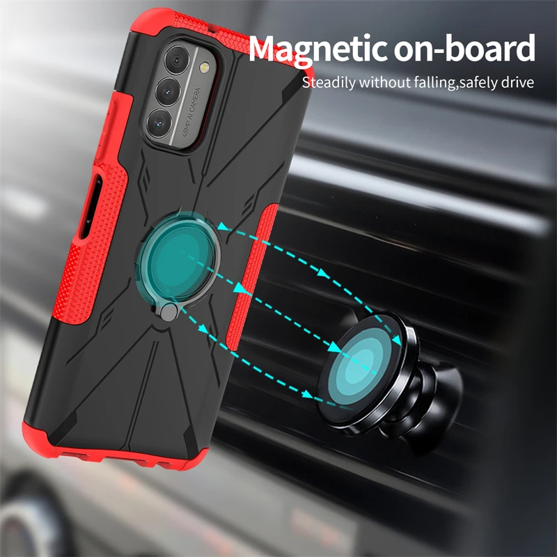 For Nokia G400 Case For Nokia G400 Cover Armor Silicone Shockproof Rubber Stand Ring Protector Case For Nokia G400 Cover