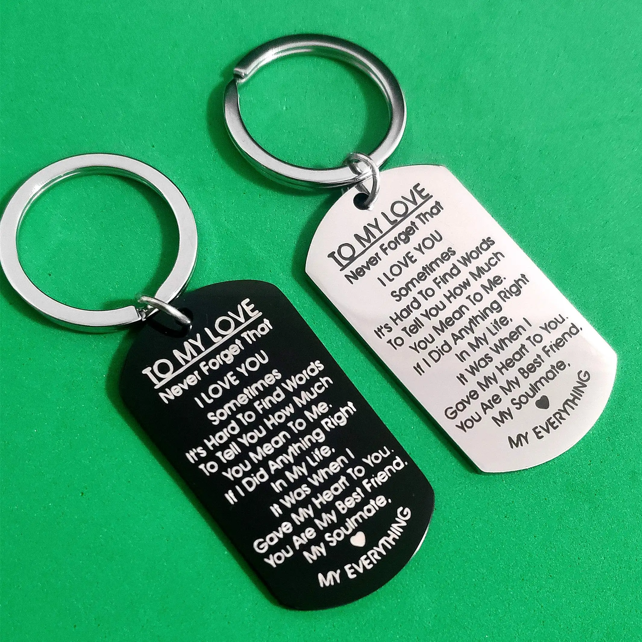 

Military Tags Carabiner for Keys TO MY LOVE Couple Gift Birthday Keyring Valentine's Day Creative Soulmate Ornaments Holder