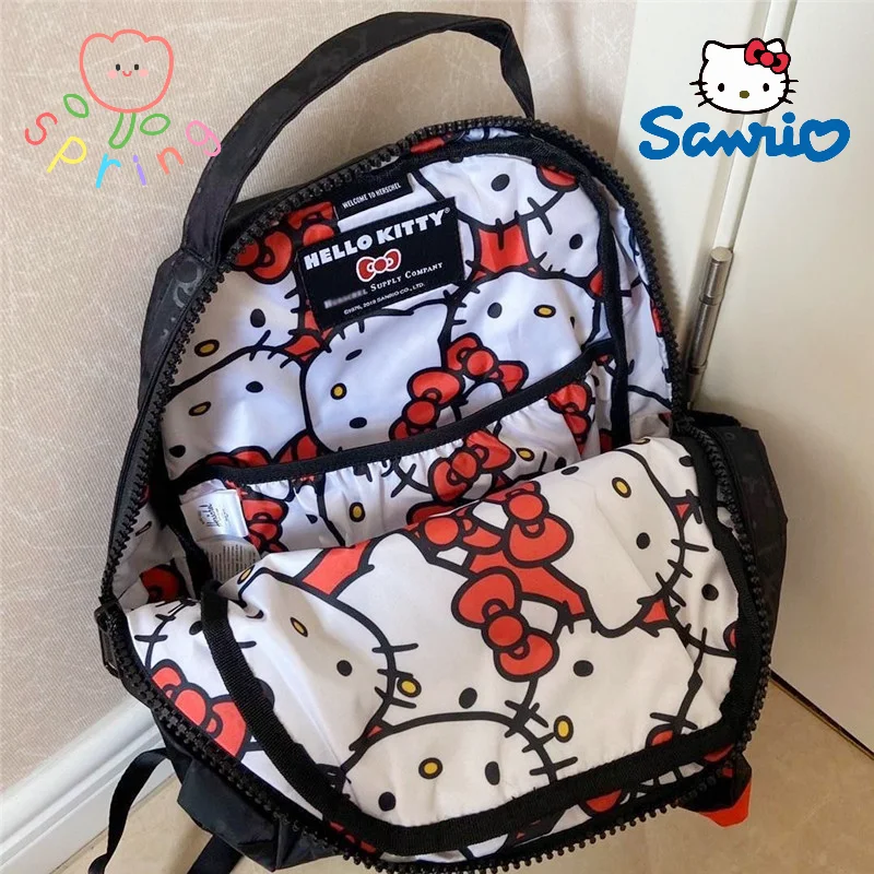 

Женский рюкзак Sanrio, Hello Kitty Y2k, аниме, для мужчин и женщин, милый мультяшный рюкзак, вместительная Высококачественная нейлоновая дорожная сумка для студентов