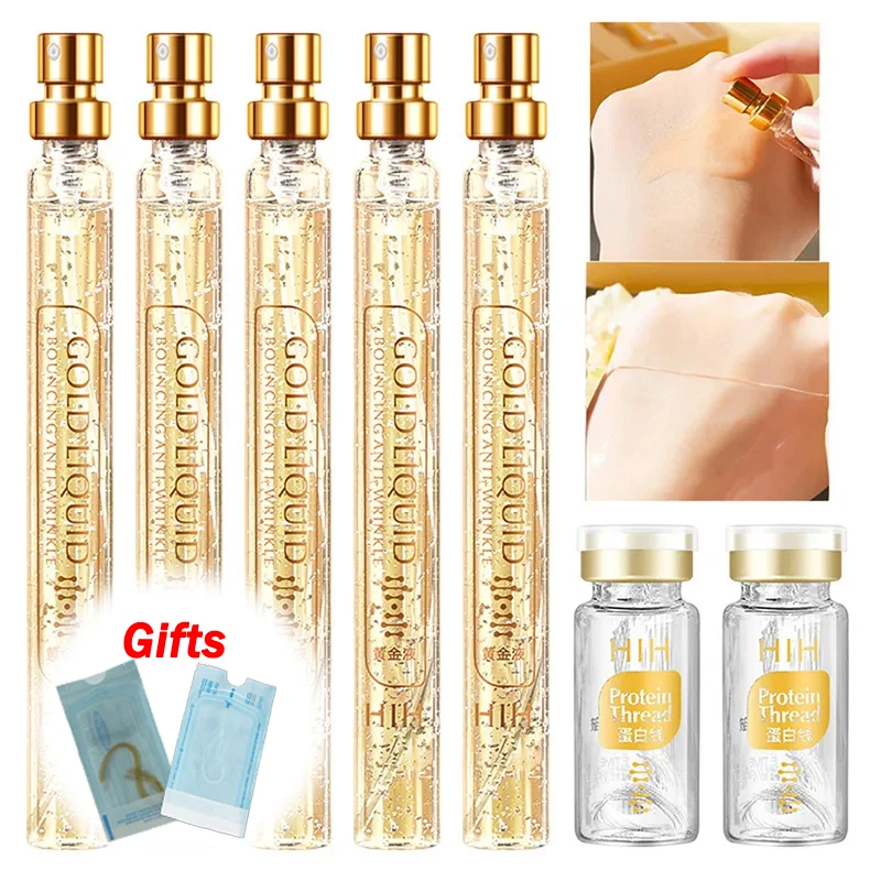 

24K Gold Anti-aging Hydrating Facial Essence Protein Thread Lifting Set Absorbable Collagen Thread Firming Korean Protein Gifts