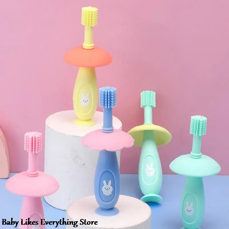 

Детский мягкий силиконовый детский Прорезыватель для зубов из пищевого силикона Детская щетка для чистки зубов Зубная щетка для ухода за полостью рта сенсорная игрушка