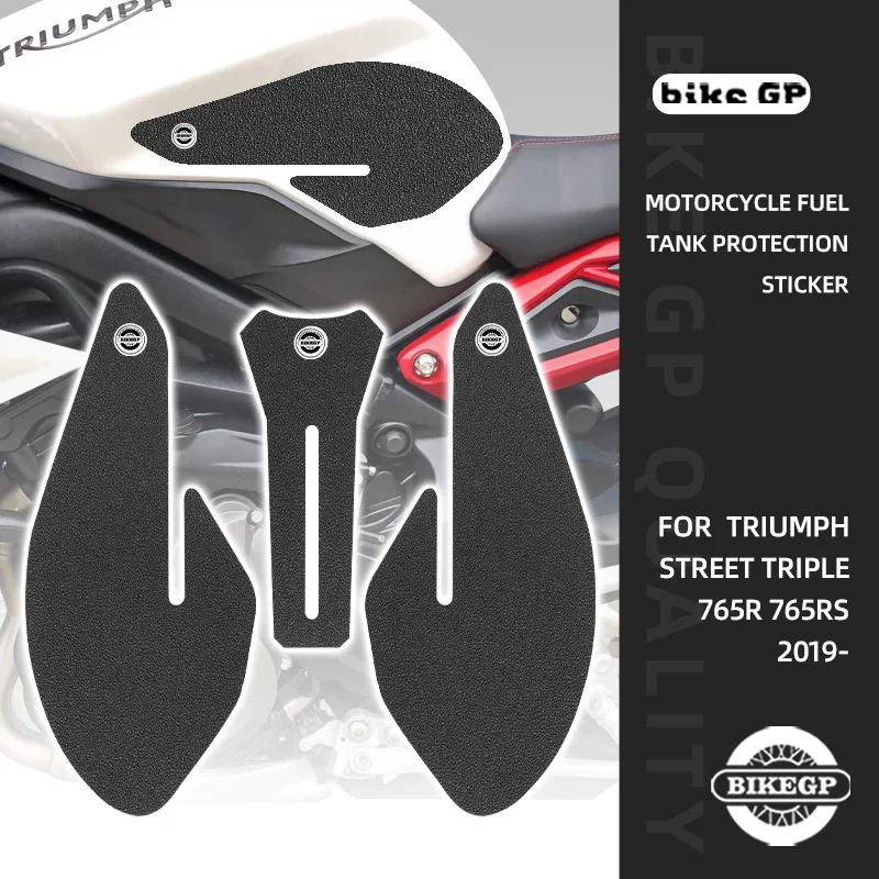 

Motorcycle Tank Pad Stickers For Triumph Street Triple 765R 765R Rubber Scratch Resistant Protector Cover Matte Texture Sticker