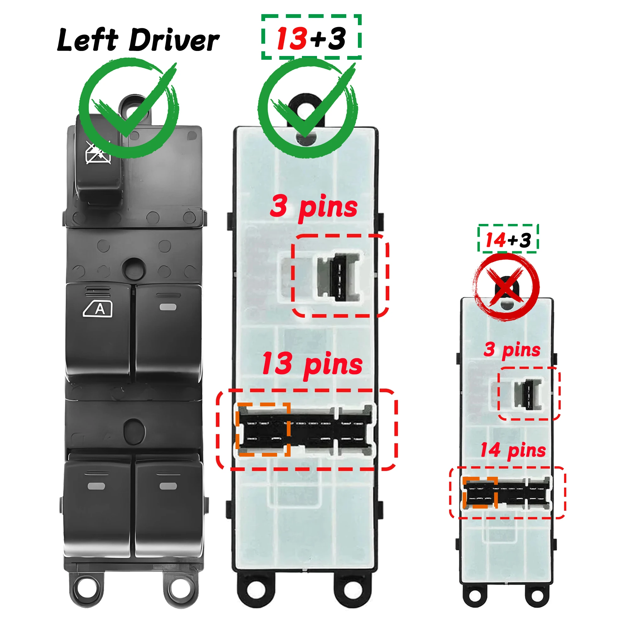 

25401-BH12C Переключатель управления стеклоподъемником для Nissan Qashqai, Note J10 NJ10 JJ10E 2006-2013 25401-4EA1A 25401-9U12B