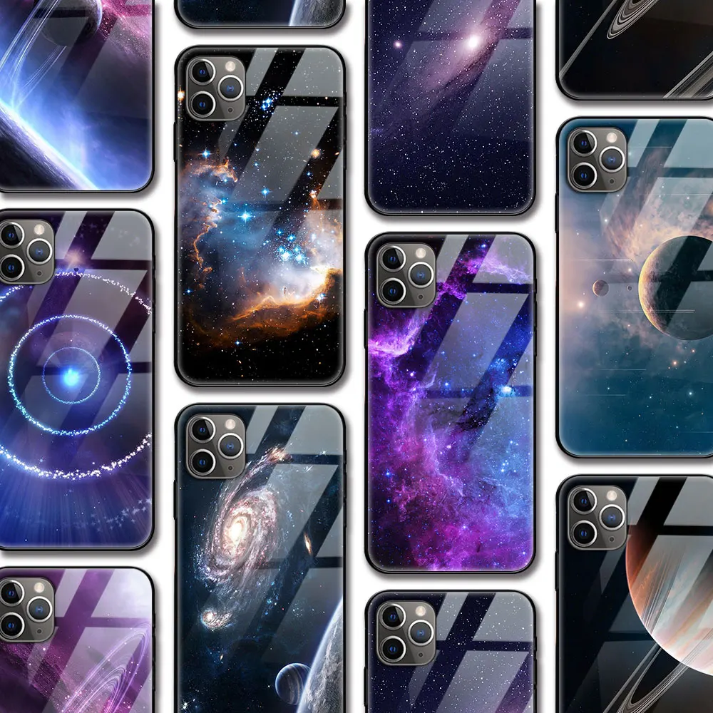 

Universe Starry Sky Funda Case for Iphone 14 Case for Iphone 13 12 11 Pro XS Max XR X 7 8 6 6S Plus SE 2020 Tempered Glass Coque