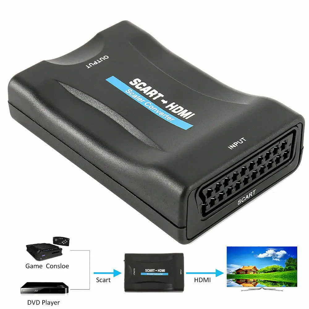 

SCART to HDMI Composite Audio Video Upscale Converter Adapter for DVD HDTV