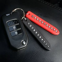 anti lost phone number plate car keychain pendant auto vehicle phone number card keyring key chain car interior decoration