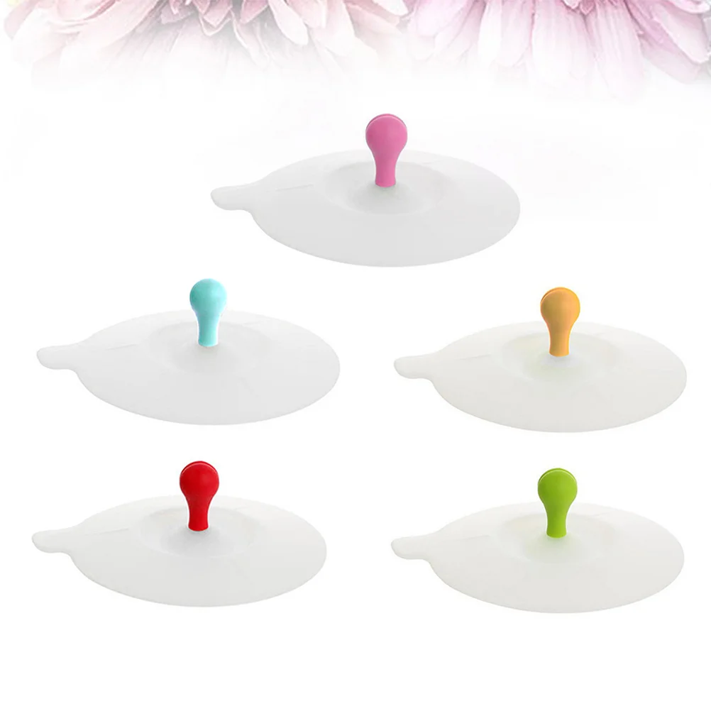 

5pcs Cup Lid Safe Bean Sprout Mug Lid Seal Cover for Office School