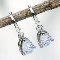 drop earrings elegant alloy fine workmanship faux crystal waterdrop clip earrings hoop earrings jewelry accessories