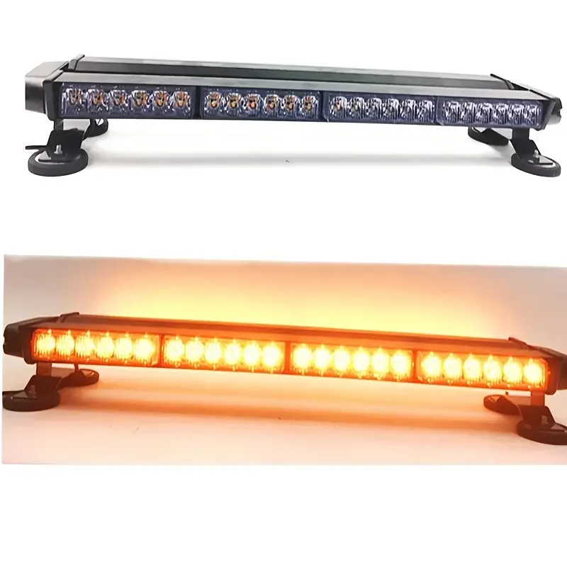 

1pc LED Strobe Light Bar, 4-Section 54LED Strobe Flashing Lights Traffic Construction Car Roof Lights Red Blue Strobe Warning Li