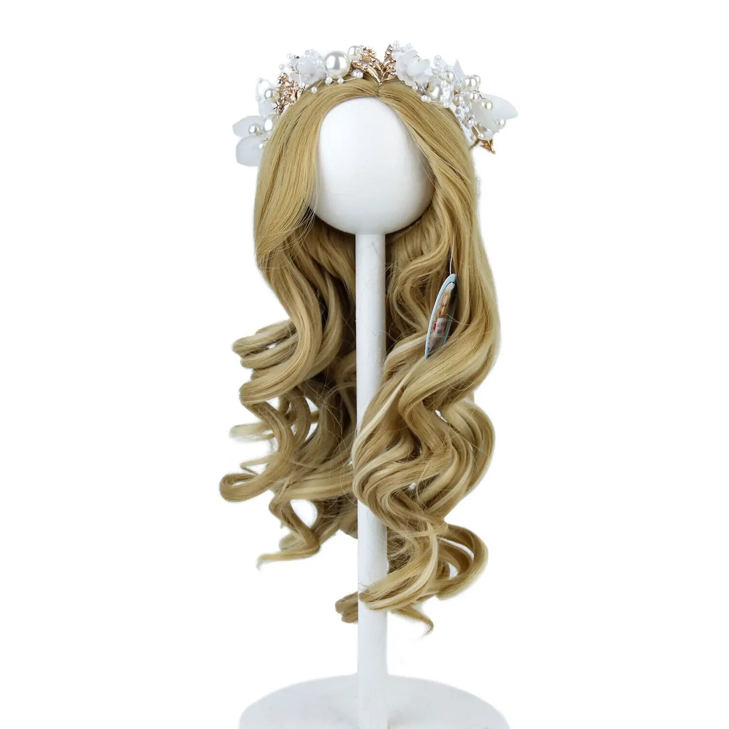 

Free Ship Doll Wig for 18'' American Dolls Long Curly Hair Heat Resistant Fiber For 26-28cm head Doll Tress