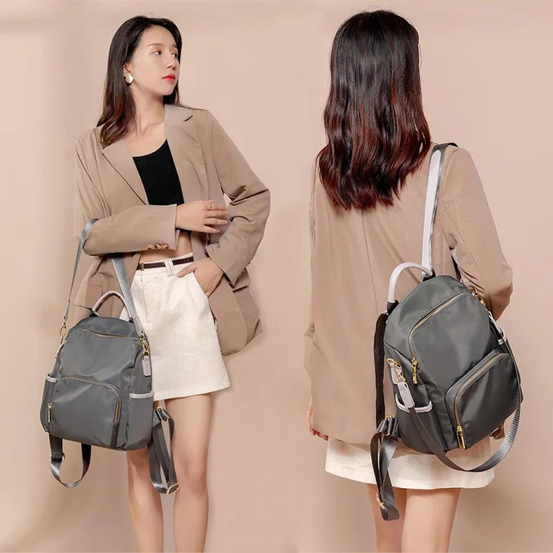 

Women Backpack Fashion All-match Oxford Cloth Lady Business Travel Leisure Canvas Bag Girl Large-capacity Anti-theft Schoolbag