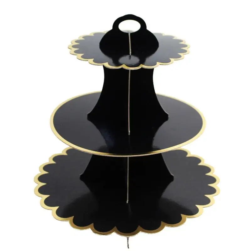 

Cardboard Cupcake Stand White Cupcake Display Stand 3-Tier Paper Cupcake Holder For Christmas Birthday Party Round Cake Display