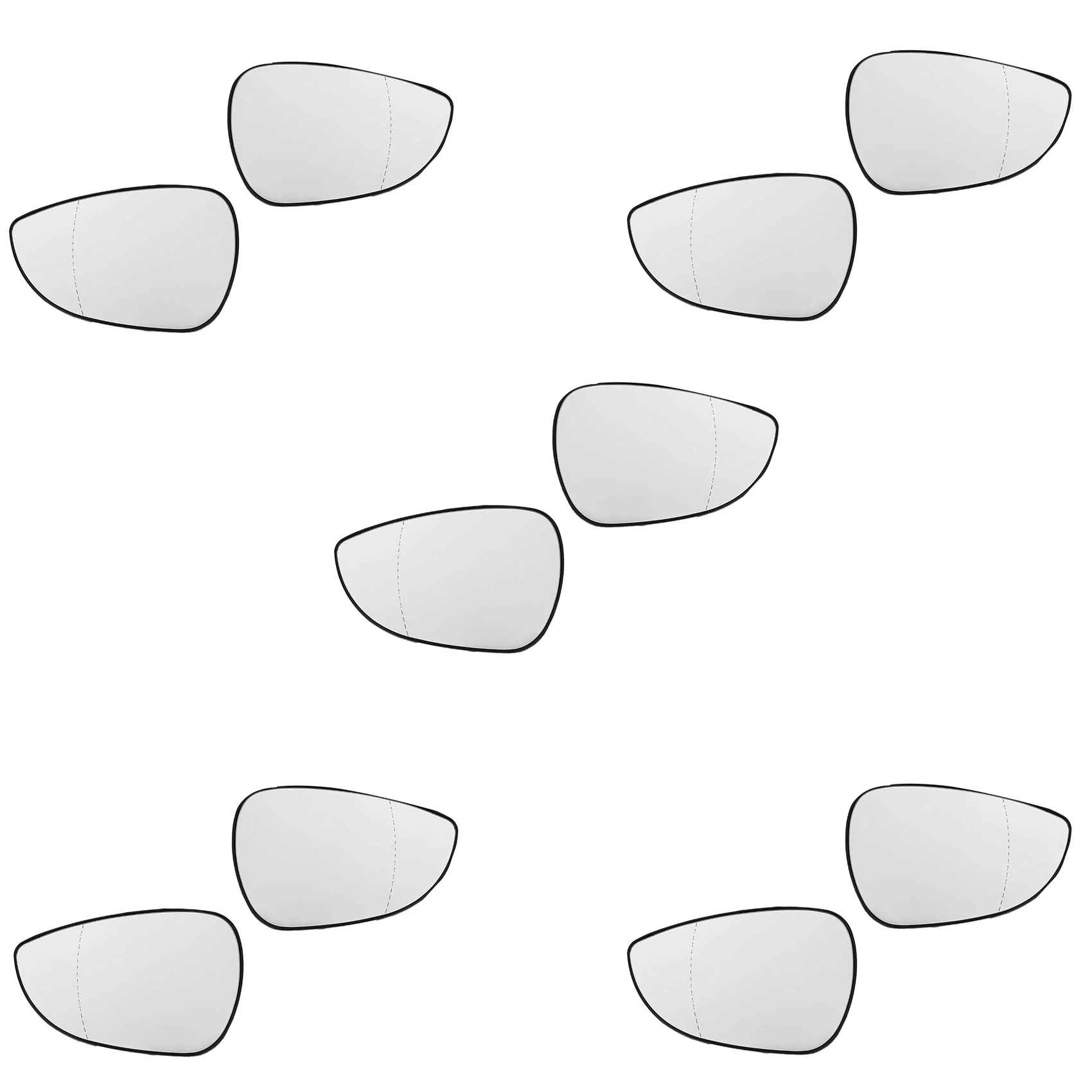 

10Pcs Car Left Right Rear View Wing Mirror Lens Glass for Ford Fiesta Mk7 2008-2017