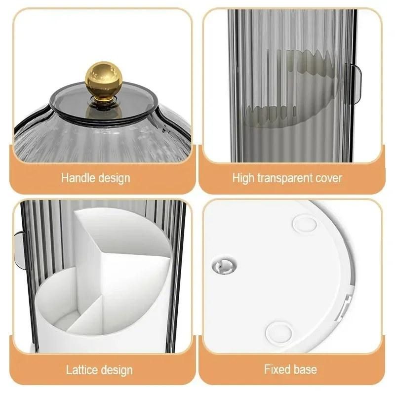 Поворотный вращающийся на 360 ° С tapa для кистей макияжа caja de almacenamiento лапиz labial cejas