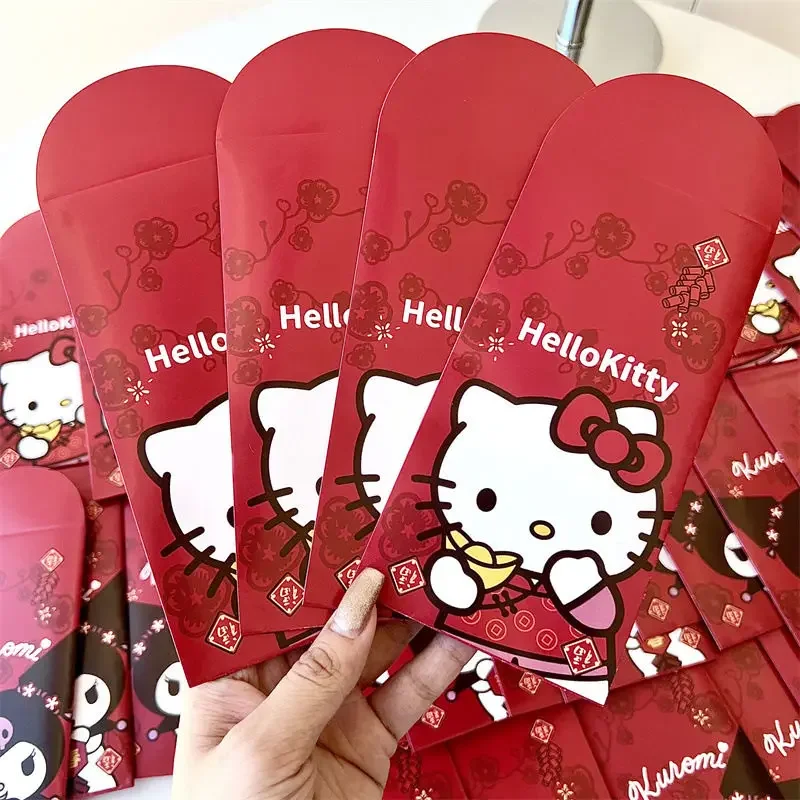 Hello Kitty Kuromi Kawaii Новогодний красный пакет Sanrio Весенний фестиваль Lucky Money Креативная