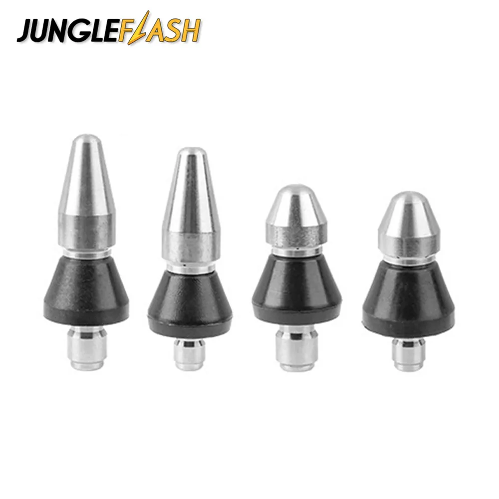 

JUNGLEFLASH High Pressure Washer Sewer Pipe Dredging Cleaning Nozzle 1/4” 3/8” 6 Jet Nozzle Washing Machine Drain Cleaning Tool