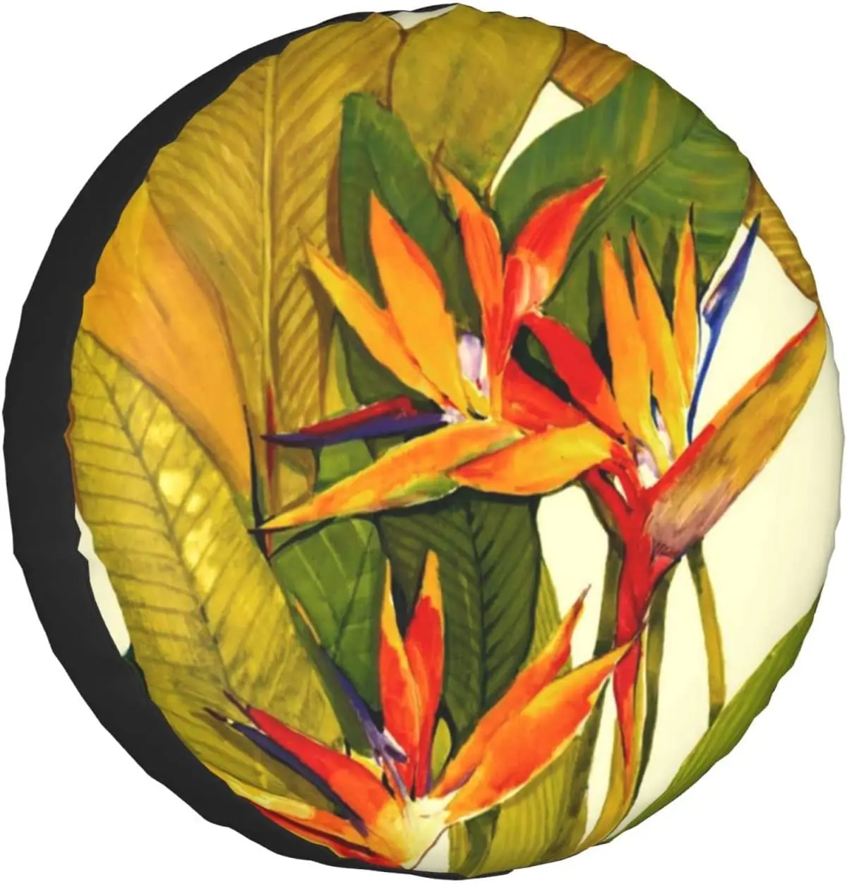 

Tropical Bird of Paradise Printed Spare Tire Cover Waterproof Tire Wheel Protector for Car Truck SUV Camper Trailer Rv 14"-17"