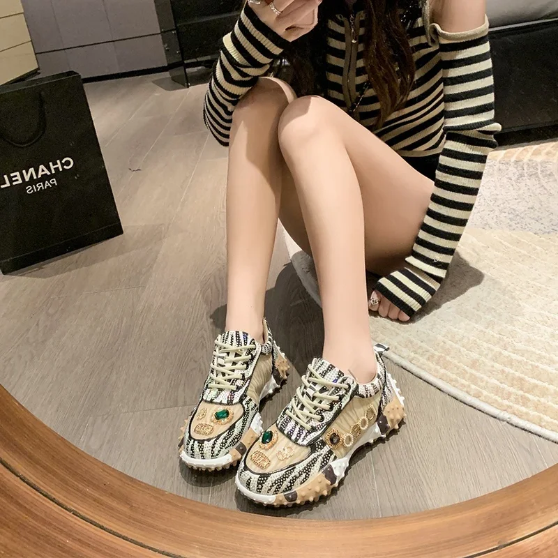 Зимняя модная повседневная обувь 2024 Женские Дышащие Роскошные Дизайнерские